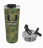 University of Miami 24oz. Stainless Steel Tumbler - Digital Camo Wrap