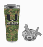 University of Miami 24oz. Stainless Steel Tumbler - Digital Camo Wrap