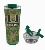 University of Miami 24oz. Stainless Steel Tumbler - Digital Camo Wrap