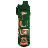 University of Miami 24oz. Stainless Steel Bottle - Sticker Style Wrap