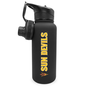 Arizona State 34oz. Stainless Steel Bottle with Two Lids - Primary Logo
