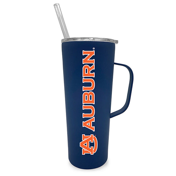 Auburn 20oz. Stainless Steel Roadie with Handle and Straw - Primary Logo