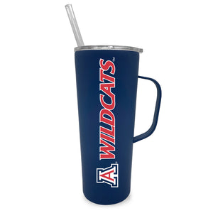 Arizona 20oz. Stainless Steel Roadie with Handle and Straw - Primary Logo