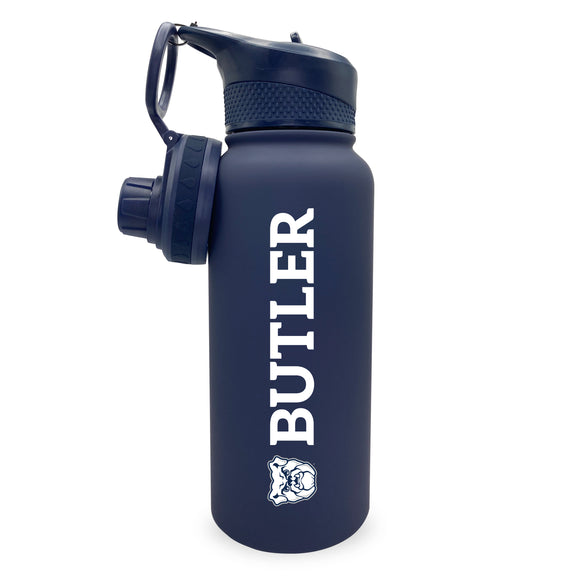 Butler 34oz. Stainless Steel Bottle with Two Lids - Primary Logo