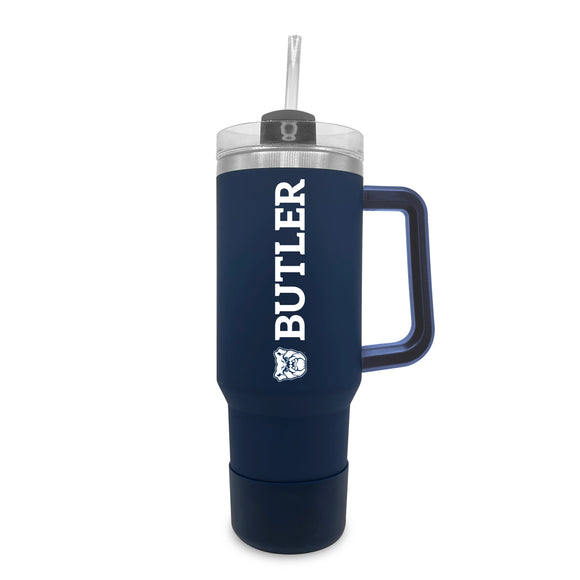 Butler 40oz. Tumble with Handle and Straw - Primary Logo
