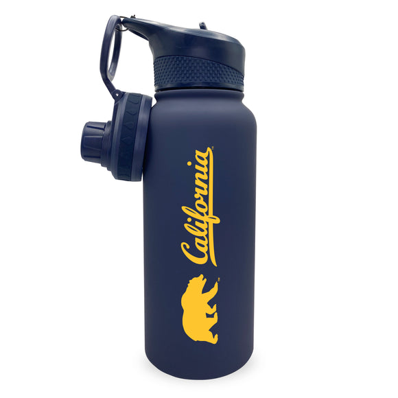 California Berkeley 34oz. Stainless Steel Bottle with Two Lids - Primary Logo