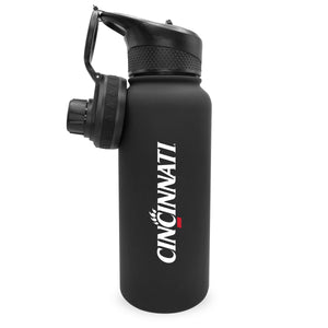 Cincinnati 34oz. Stainless Steel Bottle with Two Lids - Primary Logo