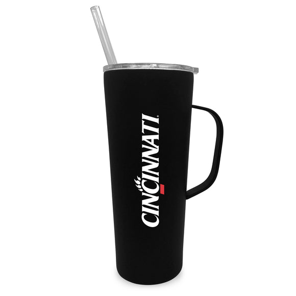 Cincinnati 20oz. Stainless Steel Roadie with Handle and Straw - Primary Logo