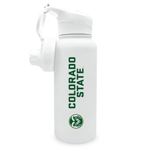 Colorado State 34oz. Stainless Steel Bottle with Two Lids - Primary Logo