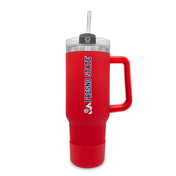 Fresno State 40oz. Tumble with Handle and Straw - Primary Logo
