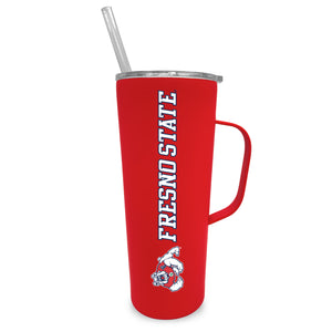 Fresno State 20oz. Stainless Steel Roadie with Handle and Straw - Primary Logo