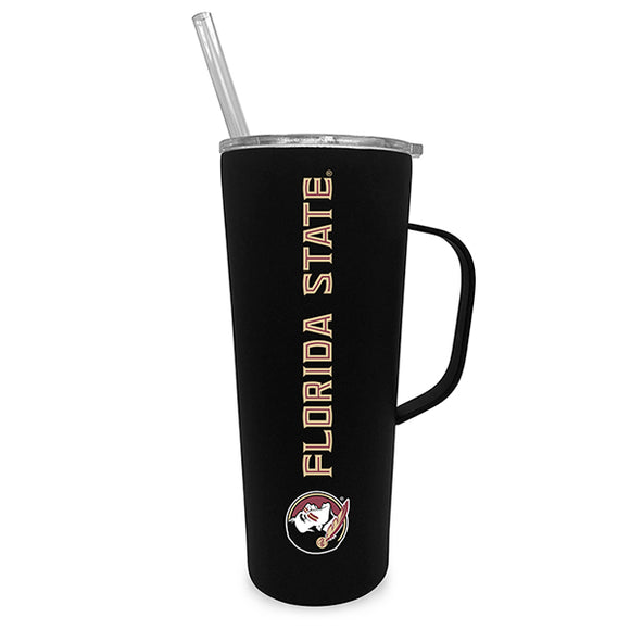 Florida State 20oz. Stainless Steel Roadie with Handle and Straw - Primary Logo