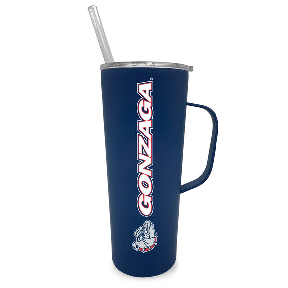 Gonzaga 20oz. Stainless Steel Roadie with Handle and Straw - Primary Logo