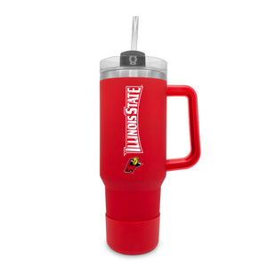 Illinois State 40oz. Tumble with Handle and Straw - Primary Logo