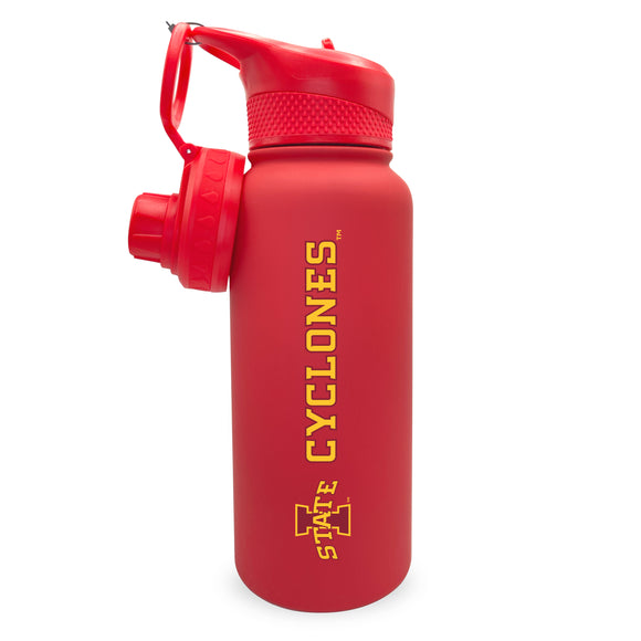 Iowa State 34oz. Stainless Steel Bottle with Two Lids - Primary Logo