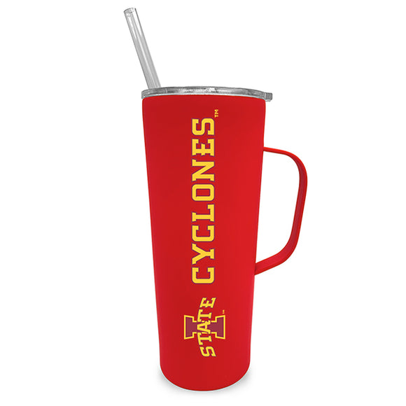 Iowa State 20oz. Stainless Steel Roadie with Handle and Straw - Primary Logo
