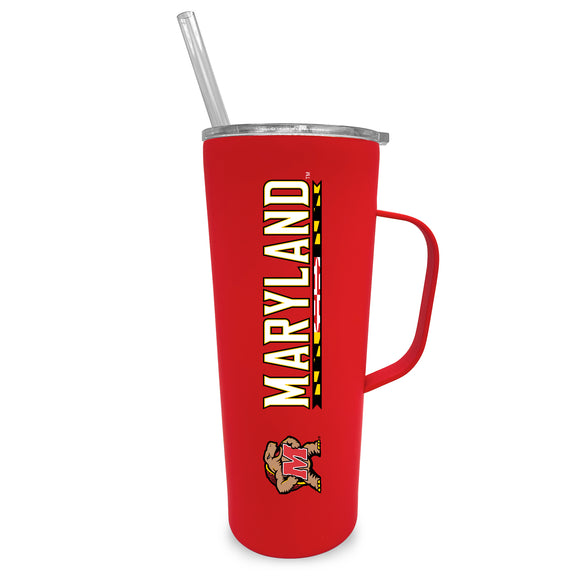 Maryland 20oz. Stainless Steel Roadie with Handle and Straw - Primary Logo