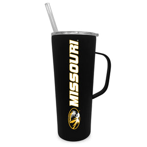 Missouri 20oz. Stainless Steel Roadie with Handle and Straw - Primary Logo