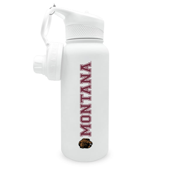 Montana 34oz. Stainless Steel Bottle with Two Lids - Primary Logo