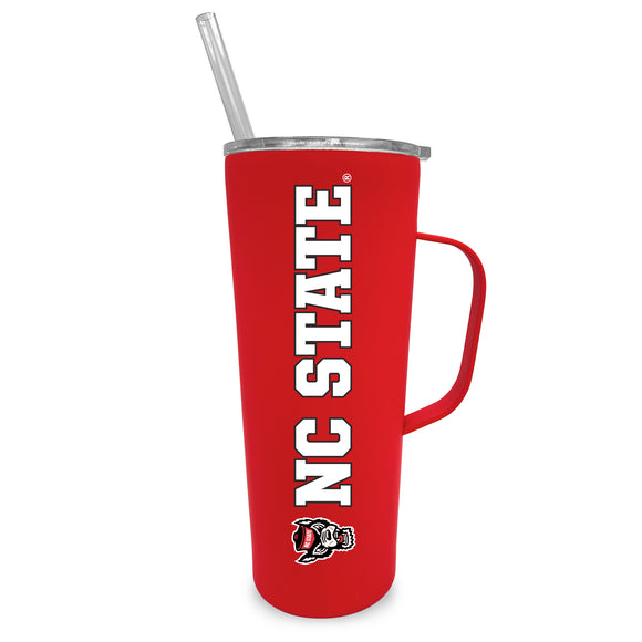 North Carolina State 20oz. Stainless Steel Roadie with Handle and Straw - Primary Logo