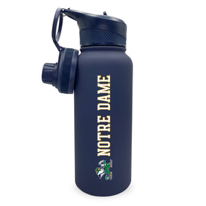 Notre Dame 34oz. Stainless Steel Bottle with Two Lids - Primary Logo