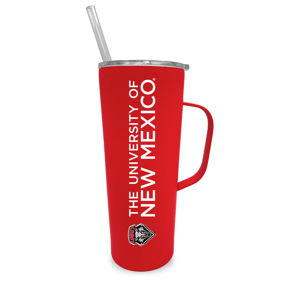 New Mexico 20oz. Stainless Steel Roadie with Handle and Straw - Primary Logo