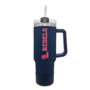 Mississippi 40oz. Tumble with Handle and Straw - Primary Logo