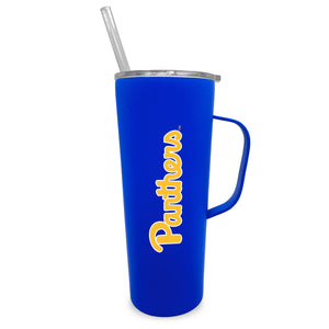 Pittsburgh 20oz. Stainless Steel Roadie with Handle and Straw - Primary Logo