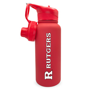 Rutgers 34oz. Stainless Steel Bottle with Two Lids - Primary Logo