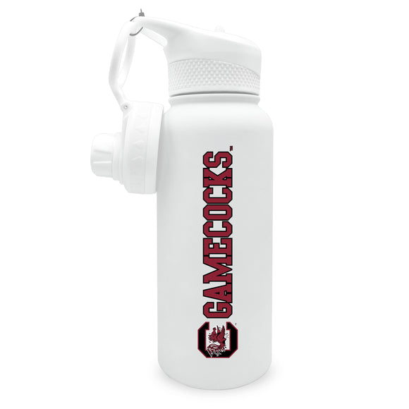 South Carolina 34oz. Stainless Steel Bottle with Two Lids - Primary Logo
