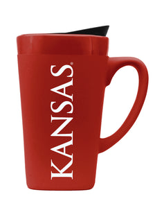 University of Kansas 16oz. Soft Touch Ceramic Travel Mug - Wordmark