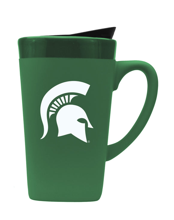 Michigan State 16oz. Soft Touch Ceramic Travel Mug - Primary Logo