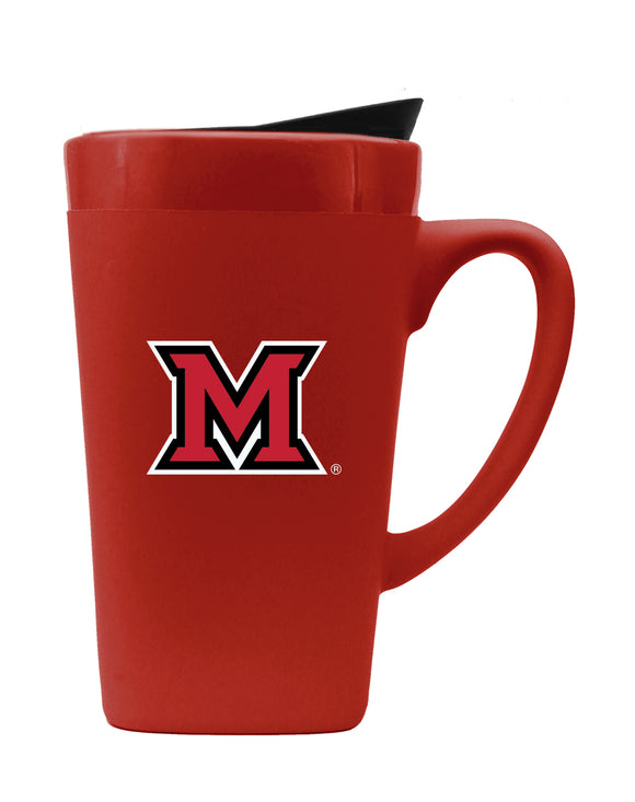 Miami Ohio 16oz. Soft Touch Ceramic Travel Mug - Primary Logo