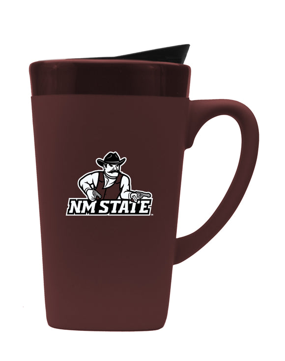 New Mexico State 16oz. Soft Touch Ceramic Travel Mug - Primary Logo