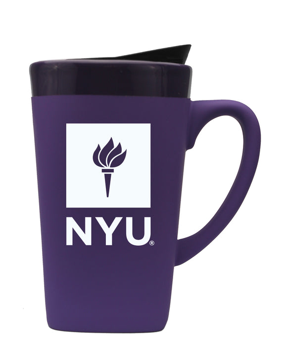 NYU  16oz. Soft Touch Ceramic Travel Mug - Primary Logo