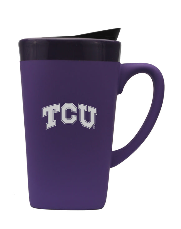 Texas Christian University 16oz. Soft Touch Ceramic Travel Mug - Primary Logo