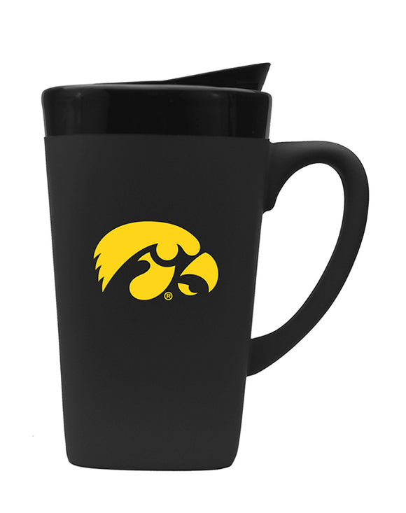 Iowa 16oz. Soft Touch Ceramic Travel Mug - Primary Logo
