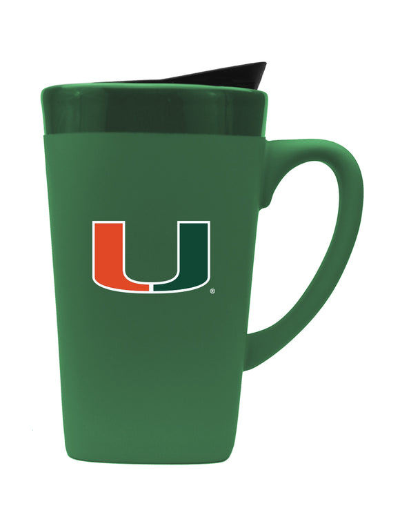 Miami 16oz. Soft Touch Ceramic Travel Mug - Primary Logo