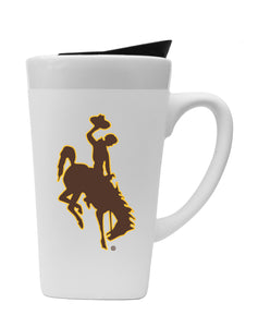 Wyoming 16oz. Soft Touch Ceramic Travel Mug - Primary Logo