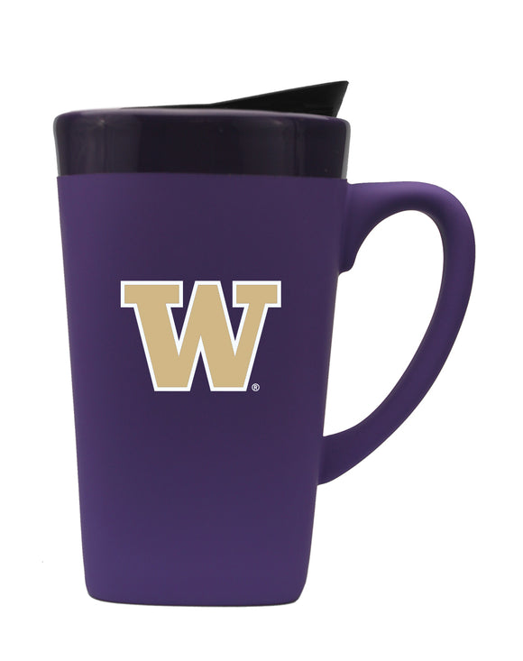 Washington 16oz. Soft Touch Ceramic Travel Mug - Primary Logo