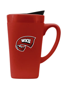 Western Kentucky 16oz. Soft Touch Ceramic Travel Mug - Primary Logo