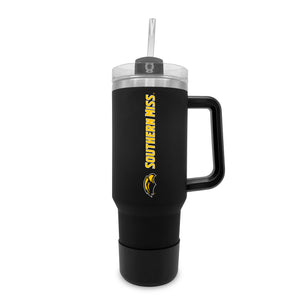 Southern Mississippi 40oz. Tumble with Handle and Straw - Primary Logo