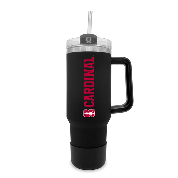 Stanford 40oz. Tumble with Handle and Straw - Primary Logo