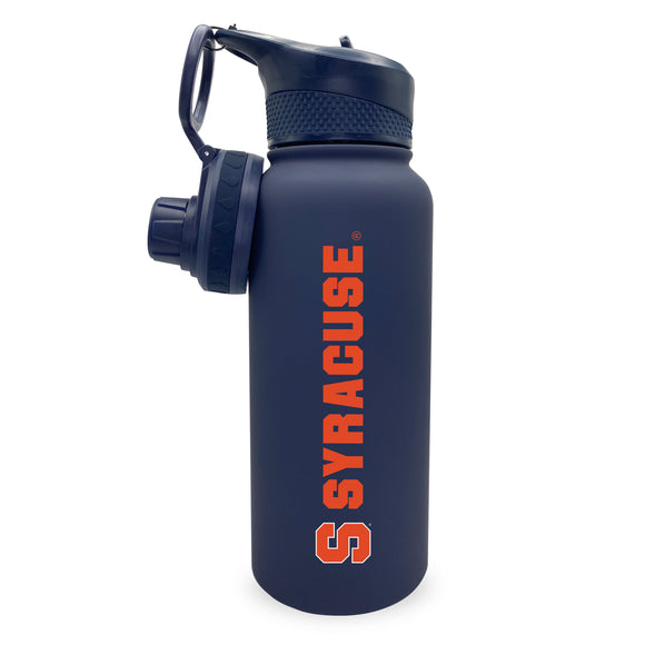 Syracuse 34oz. Stainless Steel Bottle with Two Lids - Primary Logo