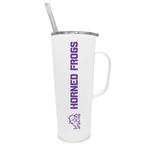 Texas Christian University 20oz. Stainless Steel Roadie with Handle and Straw - Primary Logo