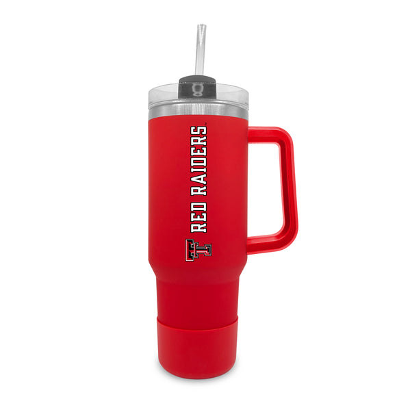 Texas Tech 40oz. Tumble with Handle and Straw - Primary Logo