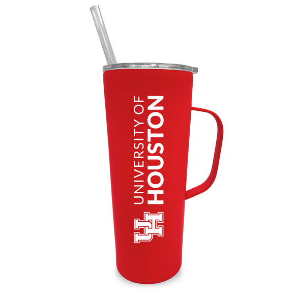 Houston 20oz. Stainless Steel Roadie with Handle and Straw - Primary Logo