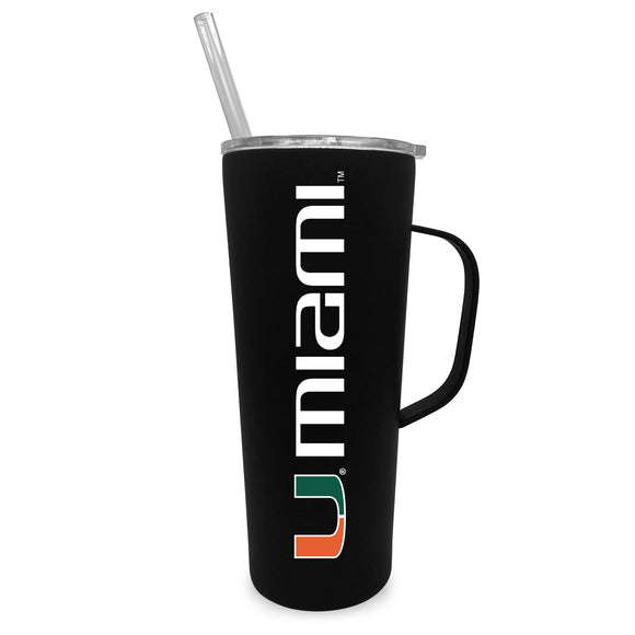 Miami 20oz. Stainless Steel Roadie with Handle and Straw - Primary Logo