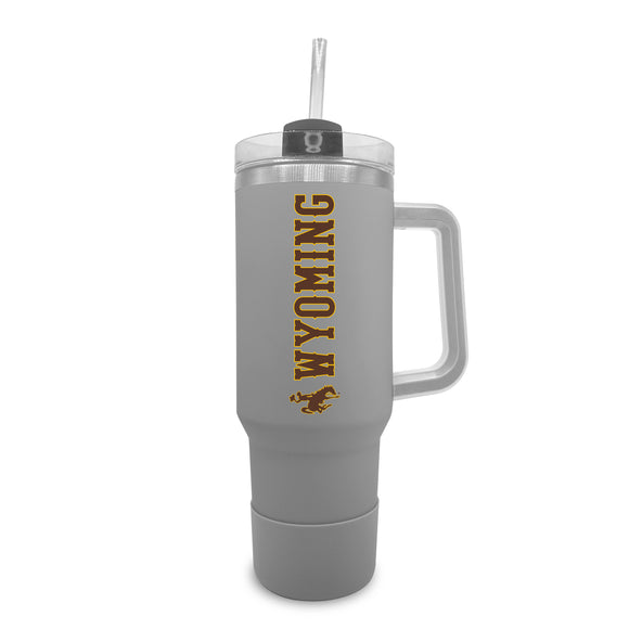 Wyoming 40oz. Tumble with Handle and Straw - Primary Logo