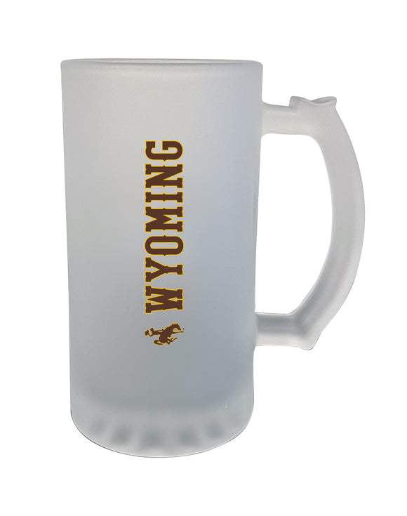 Wyoming 16oz. Frosted Glass Mug - Primary Logo